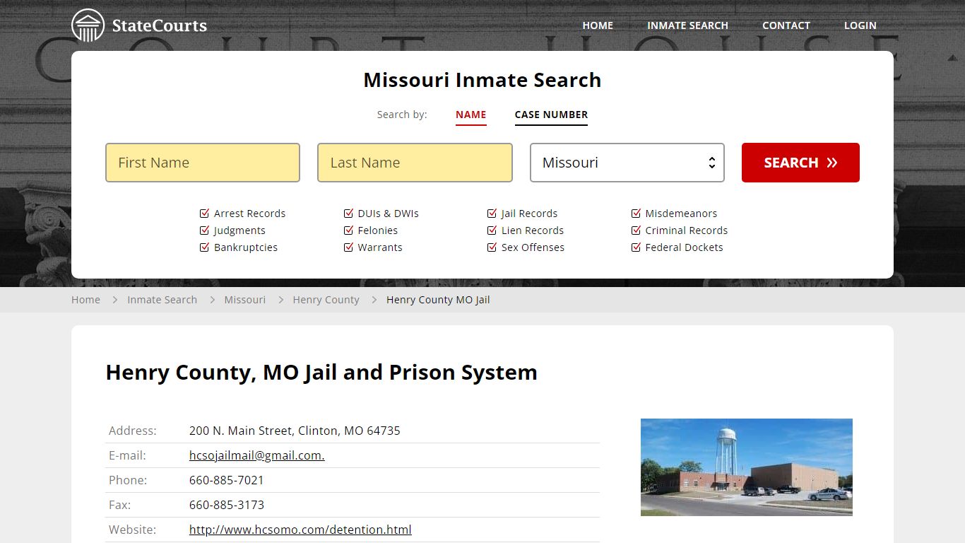 Henry County MO Jail Inmate Records Search, Missouri - StateCourts
